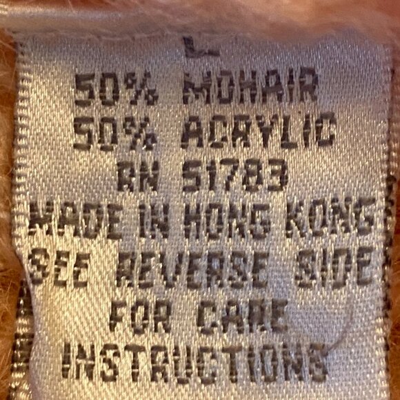 Vintage Roll Neck Mohair Cable Knit Sweater PInk Soft Girl Dainty Feminine-L - Picture 10 of 12